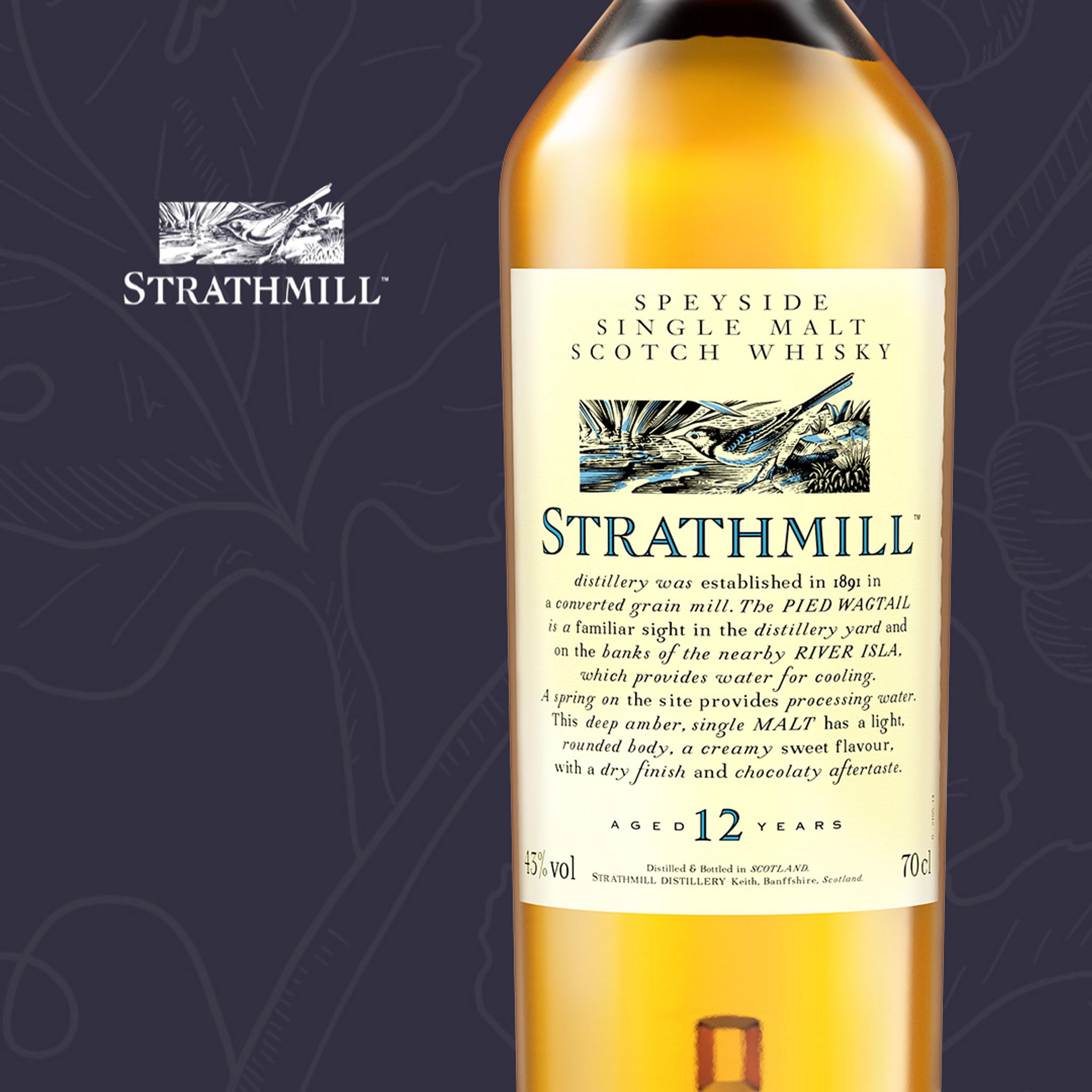 Strathmill 12 Jahre Single Malt Scotch Whisky 70 cl – Flora & Fauna Collection