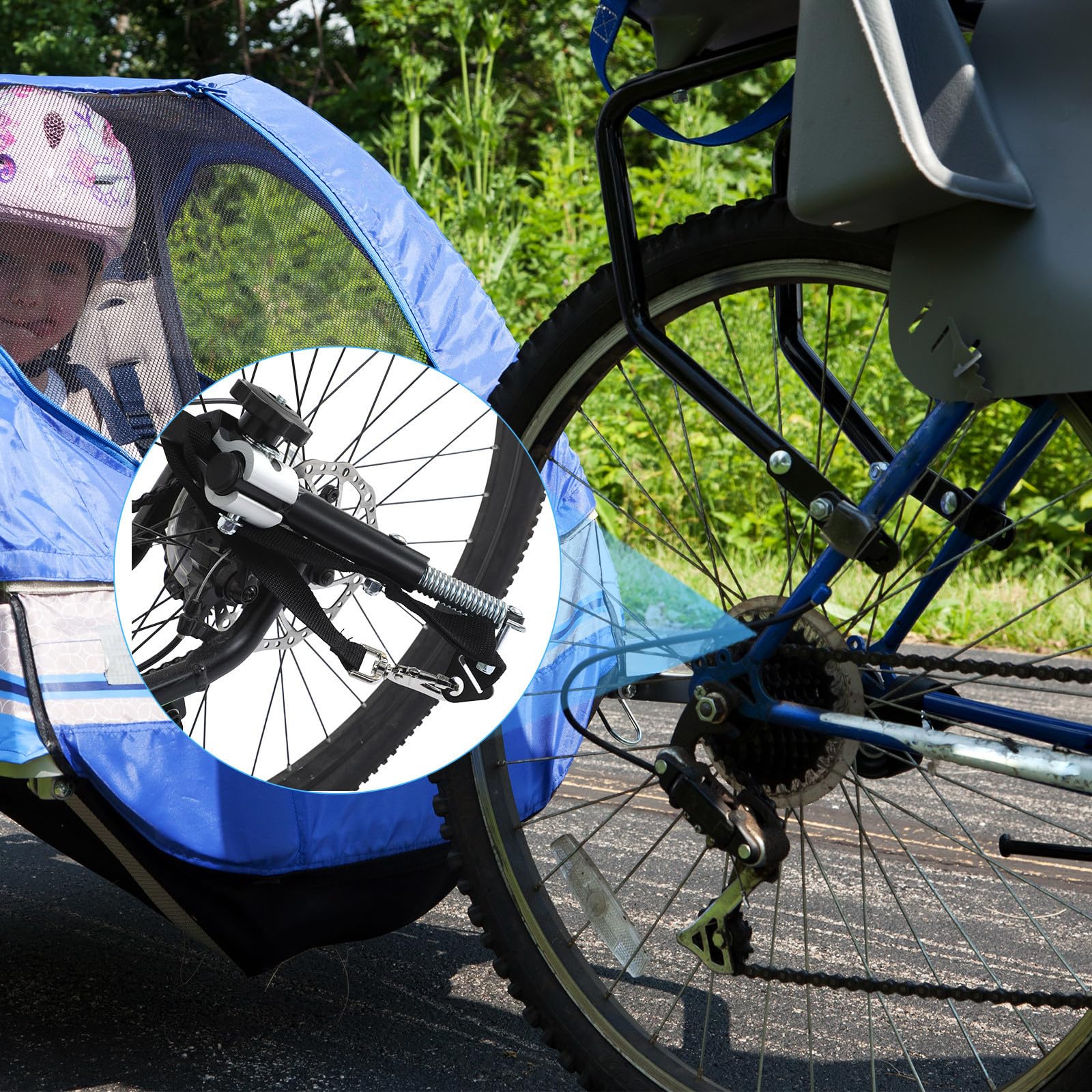 Enganche de Bicicleta para Remolque, Adaptador Negro de Aleación