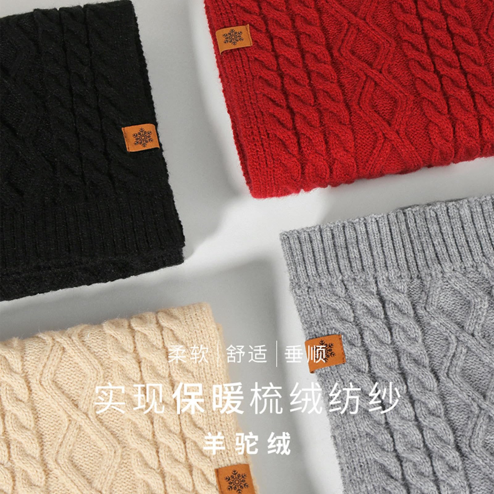 Wintermütze Schal Handschuhe Set Aus Strickmütze, Und Handschuhen, Mit Winterfleece Gefüttert, Warm, Outdoor-gehörschutzwolle -dreiteiliges Beige