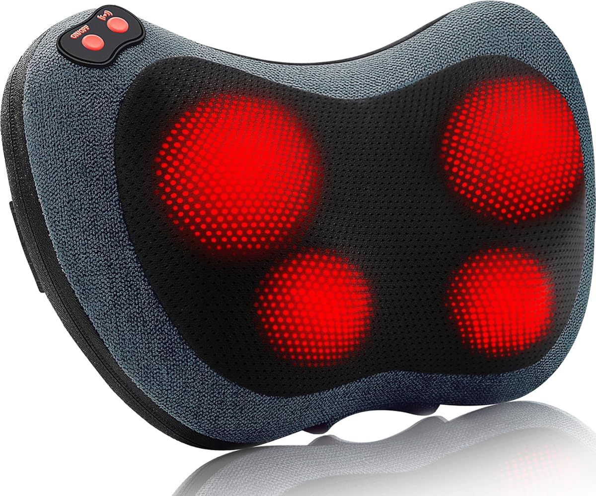 Papillon Neck Massager,Shiatsu Electric Back Massager with Heat,Neck Back Pain Relief Gifts for Mom/Dad/Women/Men,Deep Tissue Kneading Massage Pillow for Shoulder,Legs,Foot,Body Muscle Fatigue Relief