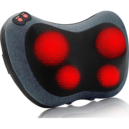 Papillon Neck Massager,Shiatsu Electric Back Massager with Heat,Neck Back Pain Relief Gifts for Mom/Dad/Women/Men,Deep Tissue Kneading Massage Pillow for Shoulder,Legs,Foot,Body Muscle Fatigue Relief