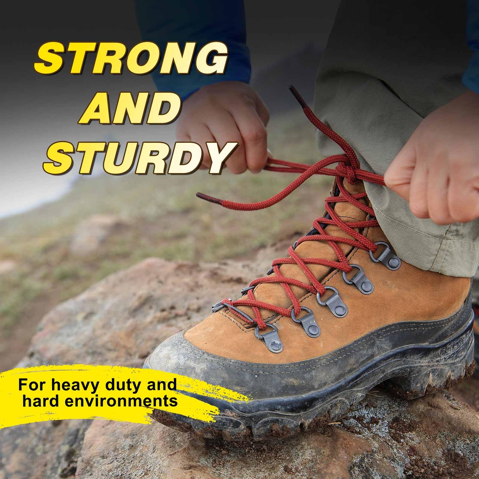VSUDO Cordones de Montaña Redondos 4 mm para Botas de Trabajo y Militares Treking