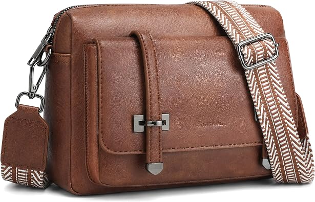 Crossbody Purses for Women Soft Leather Crossbody Bags for Women with Guitar Strap Purse with Multi Pocket