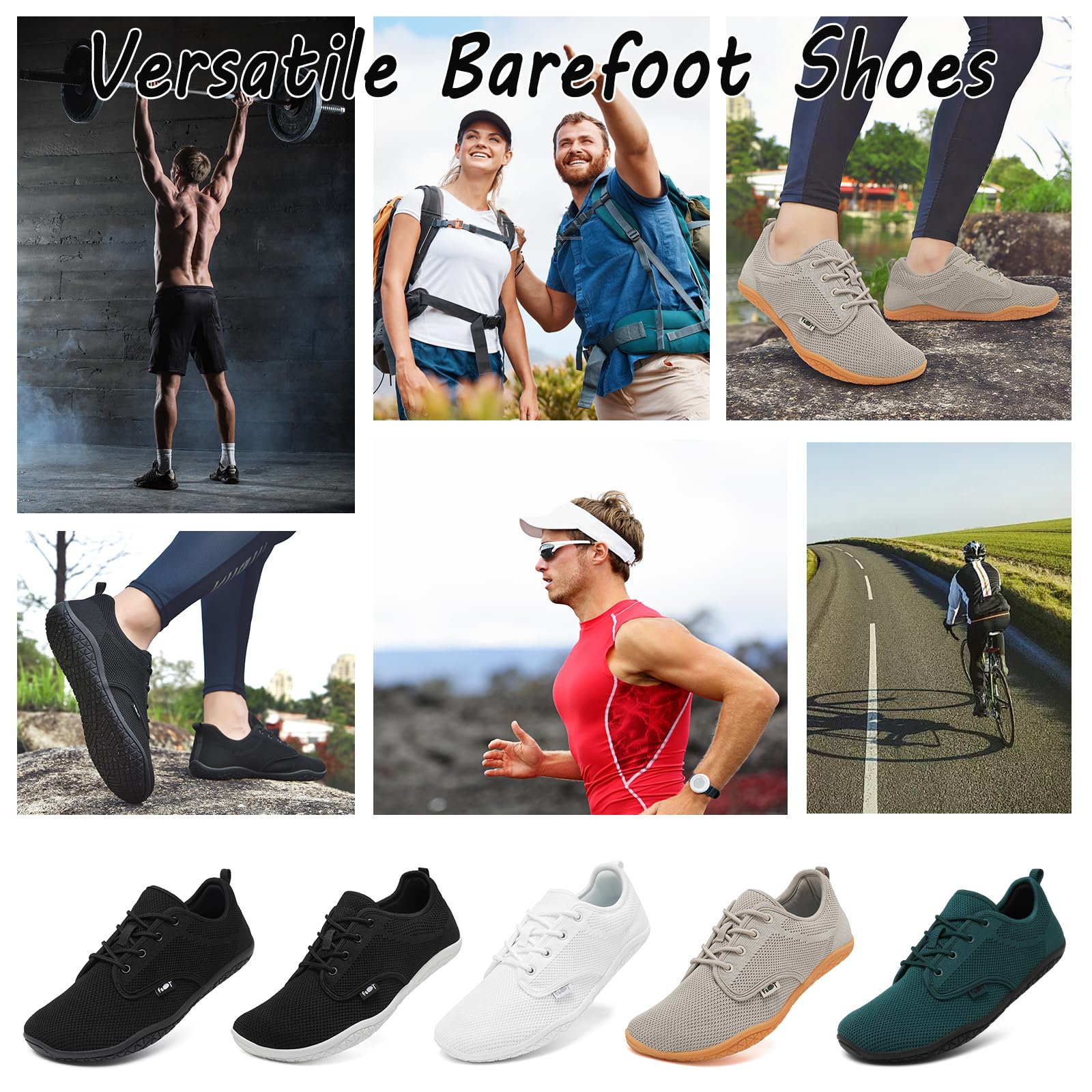 Geweo Unisex Barfußschuhe Breite Zehenbox Zero Drop Leicht Barfuss Sneaker