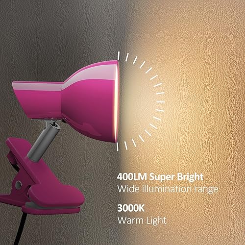 Miniatura 8 de TOPMB Luz LED con abrazadera, lámpara de escritorio súper brillante de 5 W, lámpara pequeña de rotación de 330 con abrazadera en el