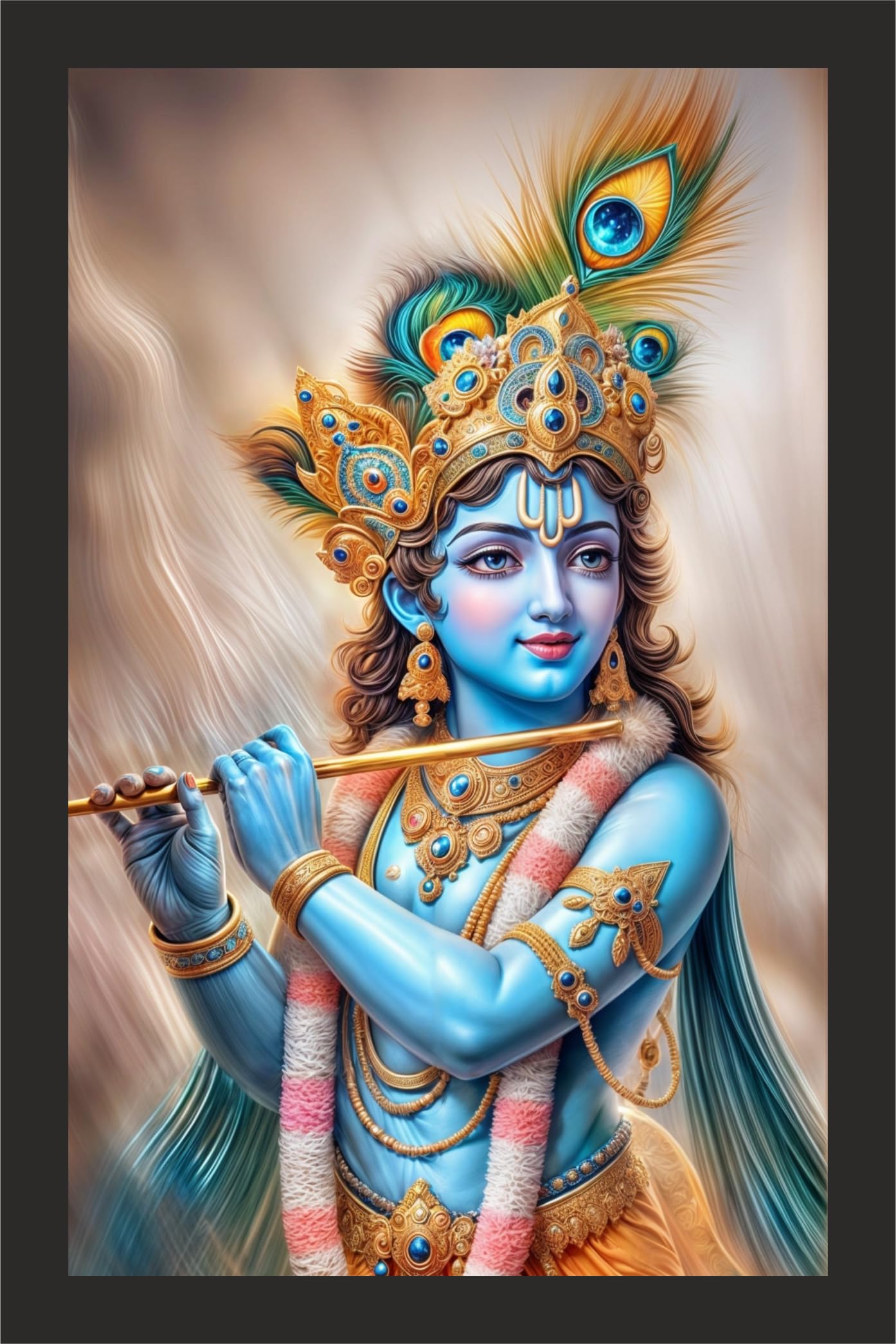 Blissful Lord Krishna Wall Art 20x30 - Janmashtami Blessings in… – view 2