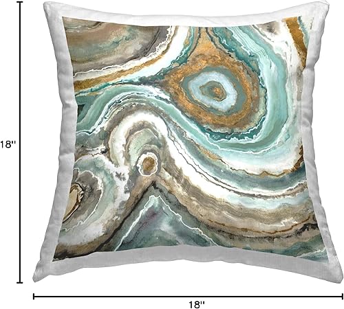 Miniatura 8 de Stupell Industries Liz Jardine - Cojín abstracto con diseño de geoda de ágata, 18 x 18 pulgadas, color azul