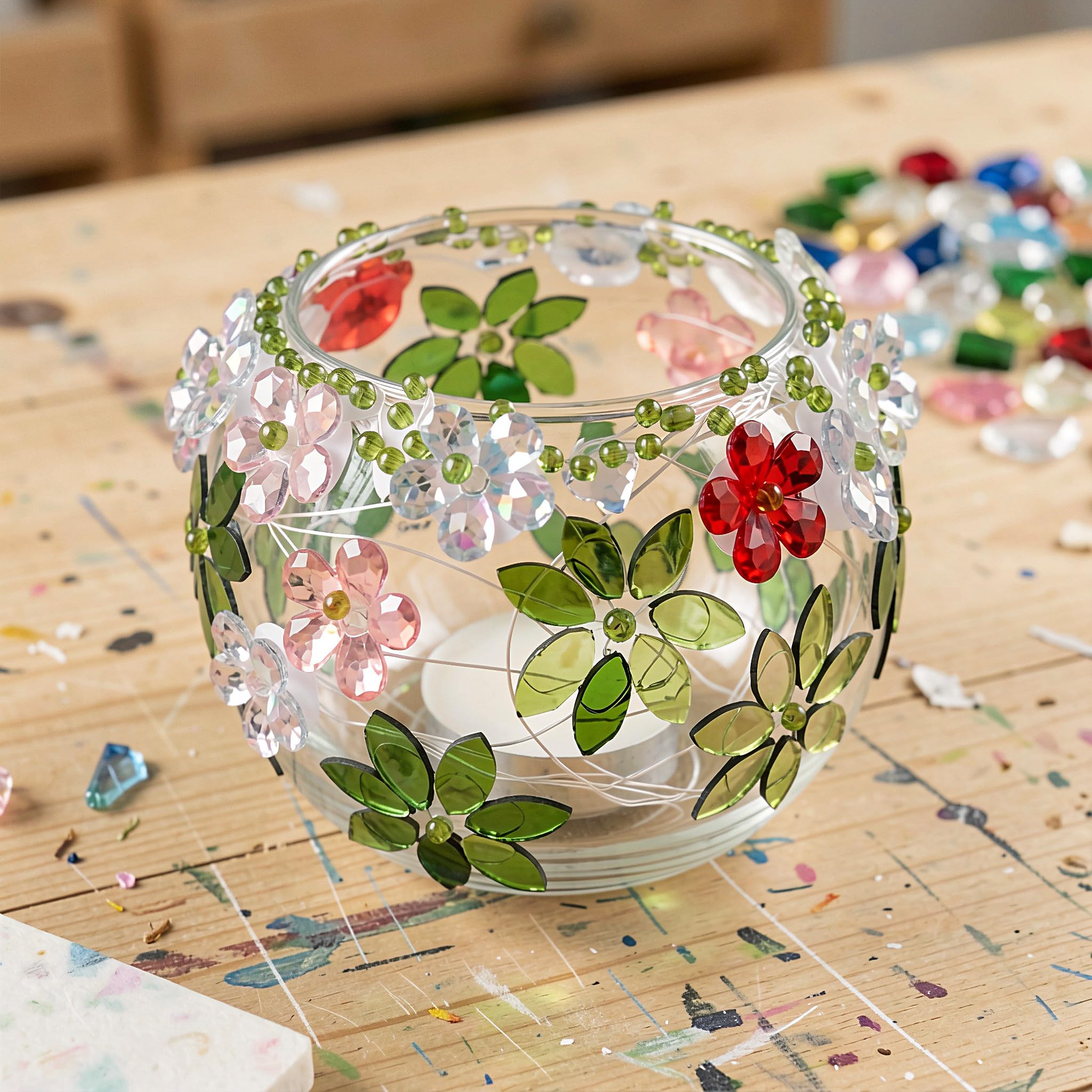 OSALADI 1 zestaw świeczników mozaikowych DIY Craft Szklany kubek Ręcznie