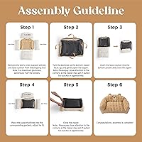 Vista 6 de LE SURE Cama para gatos para mascotas - Alfombrilla esponjosa para perros pequeños con diseño original de oso, sofá de apoyo para perros con funda