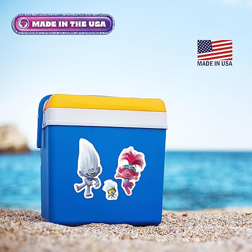 Miniatura 7 de DreamWorks Trolls - Calcomanías de vinilo para auto, botella de agua, bicicleta, casco, laptop, monopatín, diseño de ramas de amapola, para