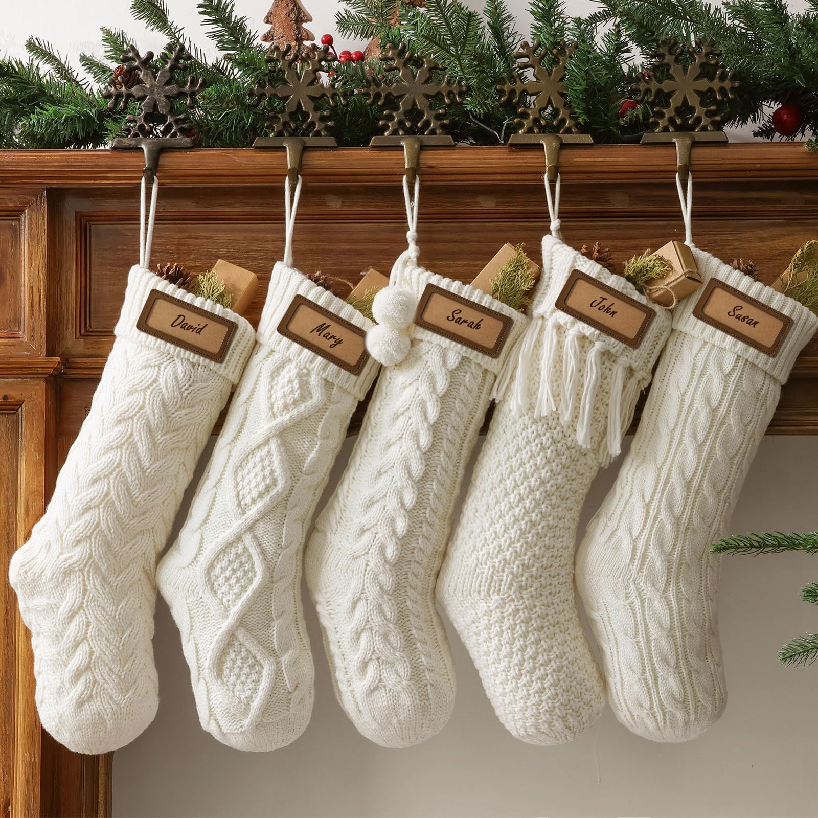Farmhouse Knitted Personalized Christmas Stockings