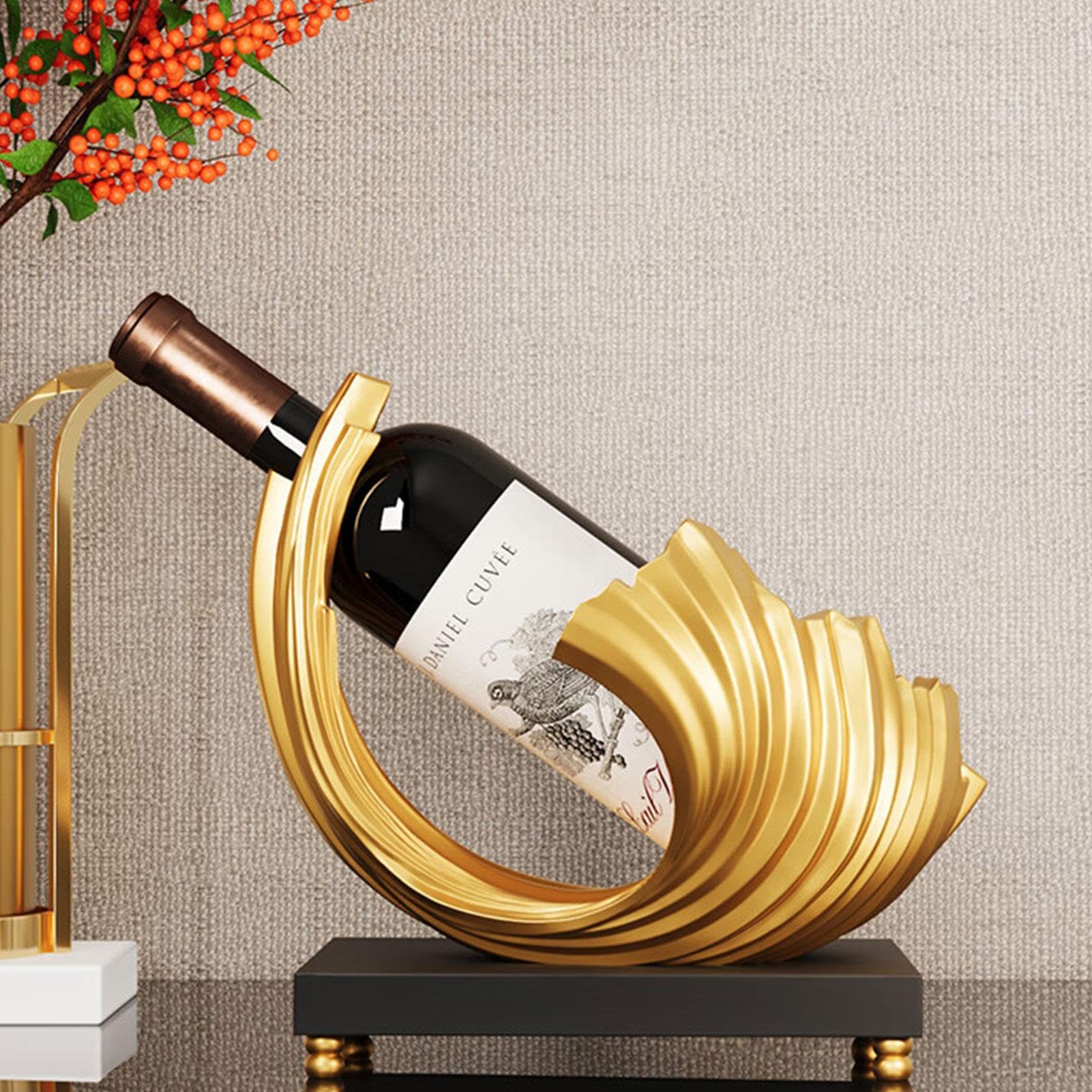 Botellero de mesa – Soporte para botellas de vino de resina, organizador