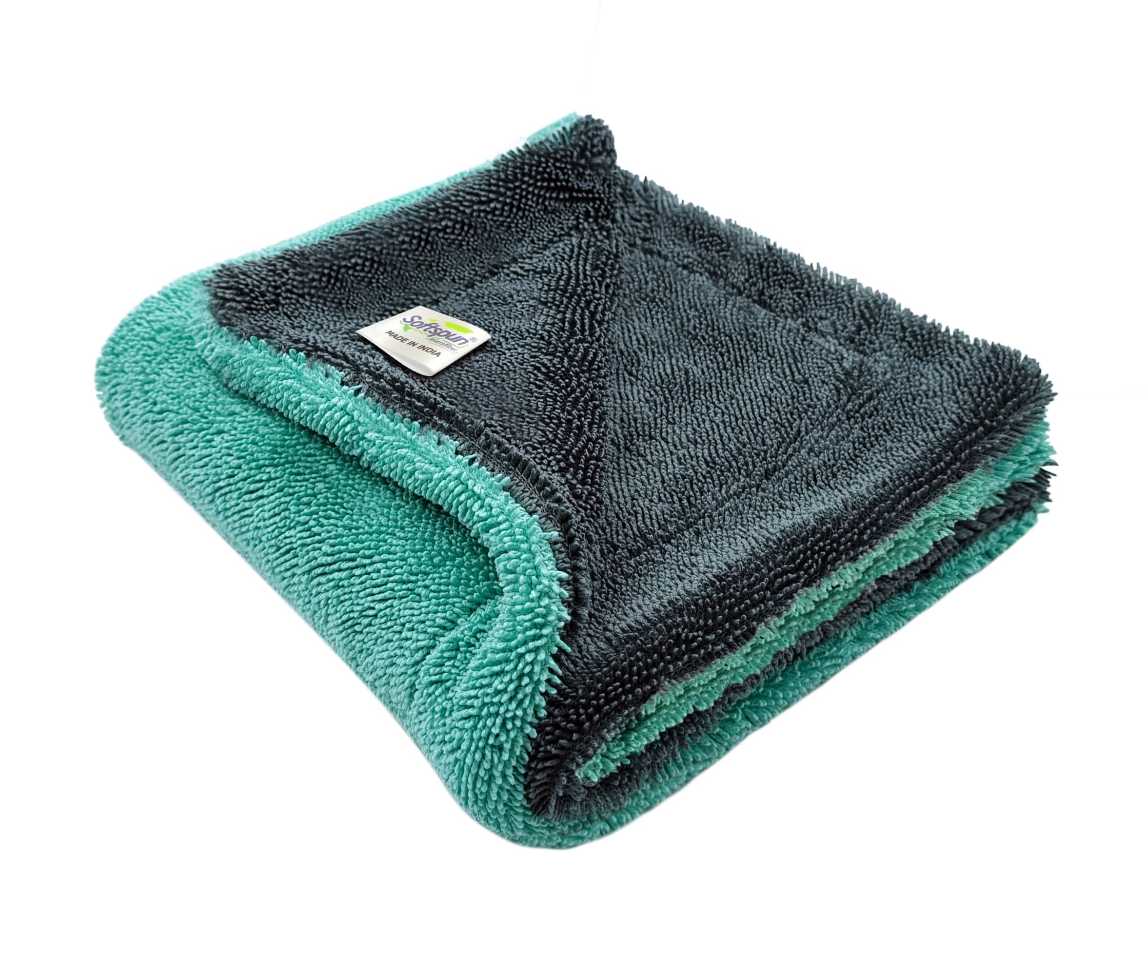 SOFTSPUN Microfiber Cloth for Car - 1200 GSM, 40x40cms, 1Pcs, Multicolor Twisted Loop Super Absorbent Edgeless Design with Plush Pile and Lint Free Cloth for Drying and Detailing. (B0CGNTHBB5) Amazon Price History, Amazon Price Tracker