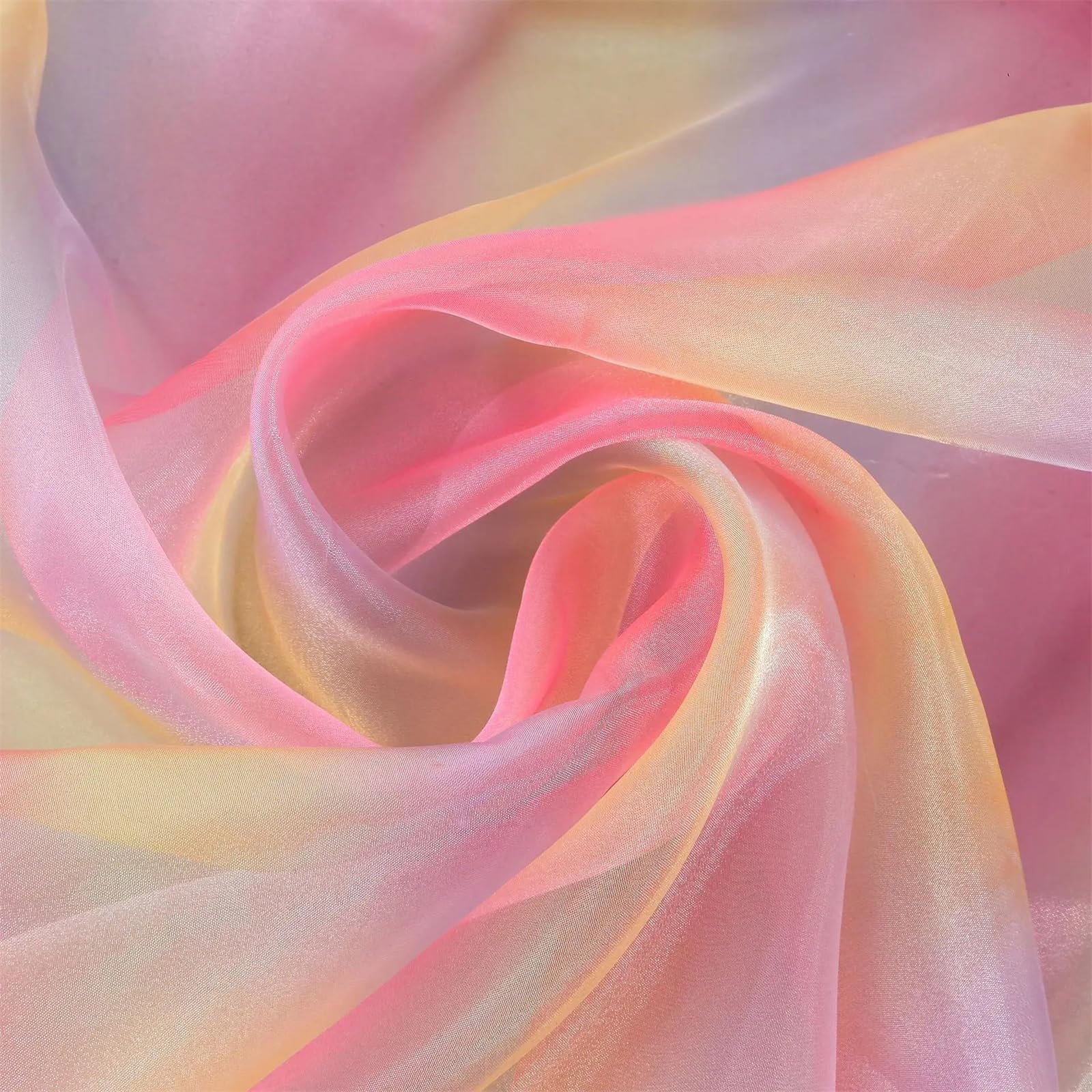 al Metro 150 cm di Larghezza Tessuto di Organza sfumato Mercerizzato Tulle Intrecciato for Abiti da Decorazione for Feste di Abiti da Sposa(Lighttan,10m)