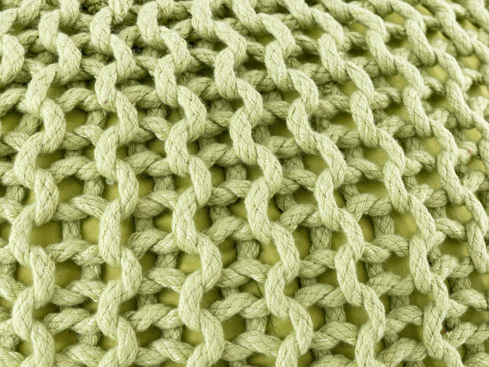 Pouf Premium ø45cm Sitzhocker Strickpouf Innen Terrasse Pool Garten nachhaltig apfelgrün - Lettuce Green