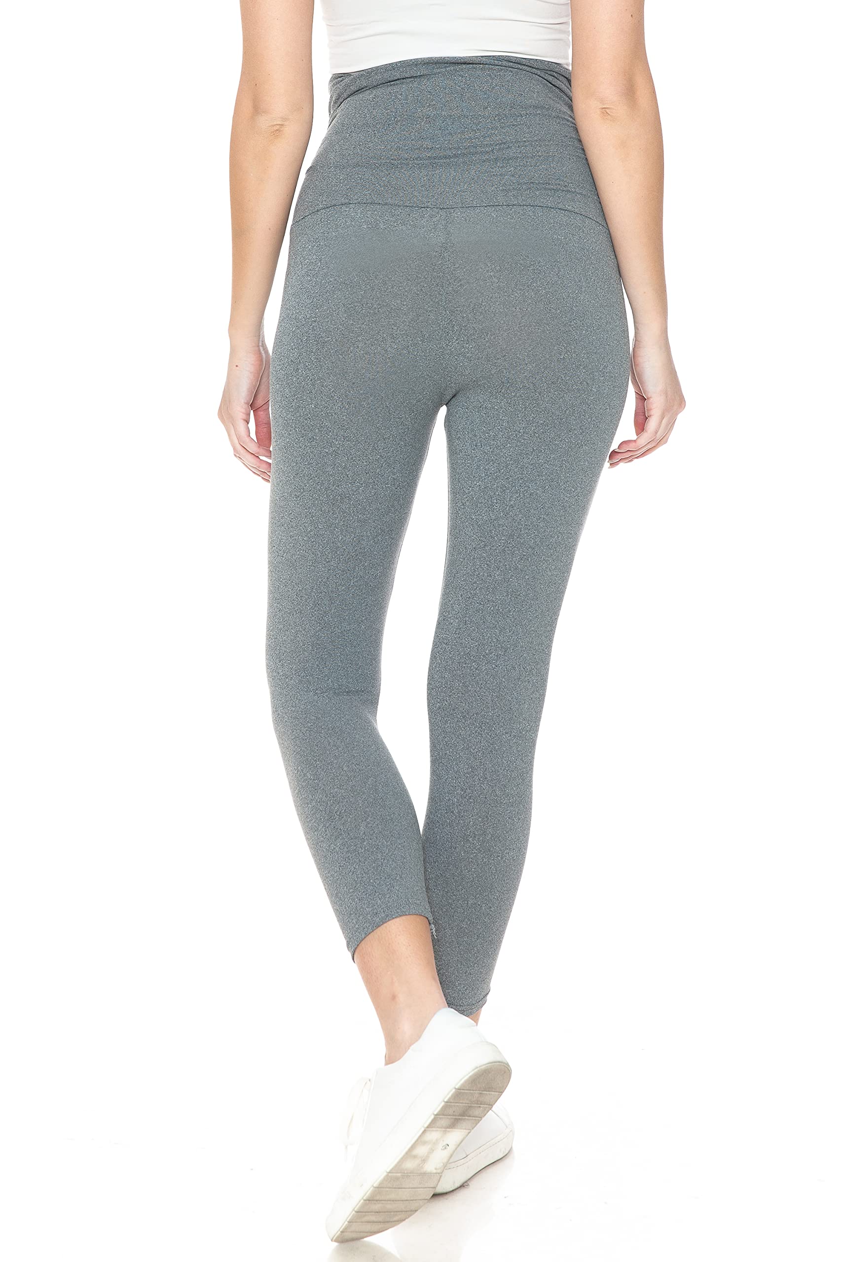 Leggings Depot Legging de maternité pour femme - Collants de yoga décontractés pour la grossesse, gris, Taille L