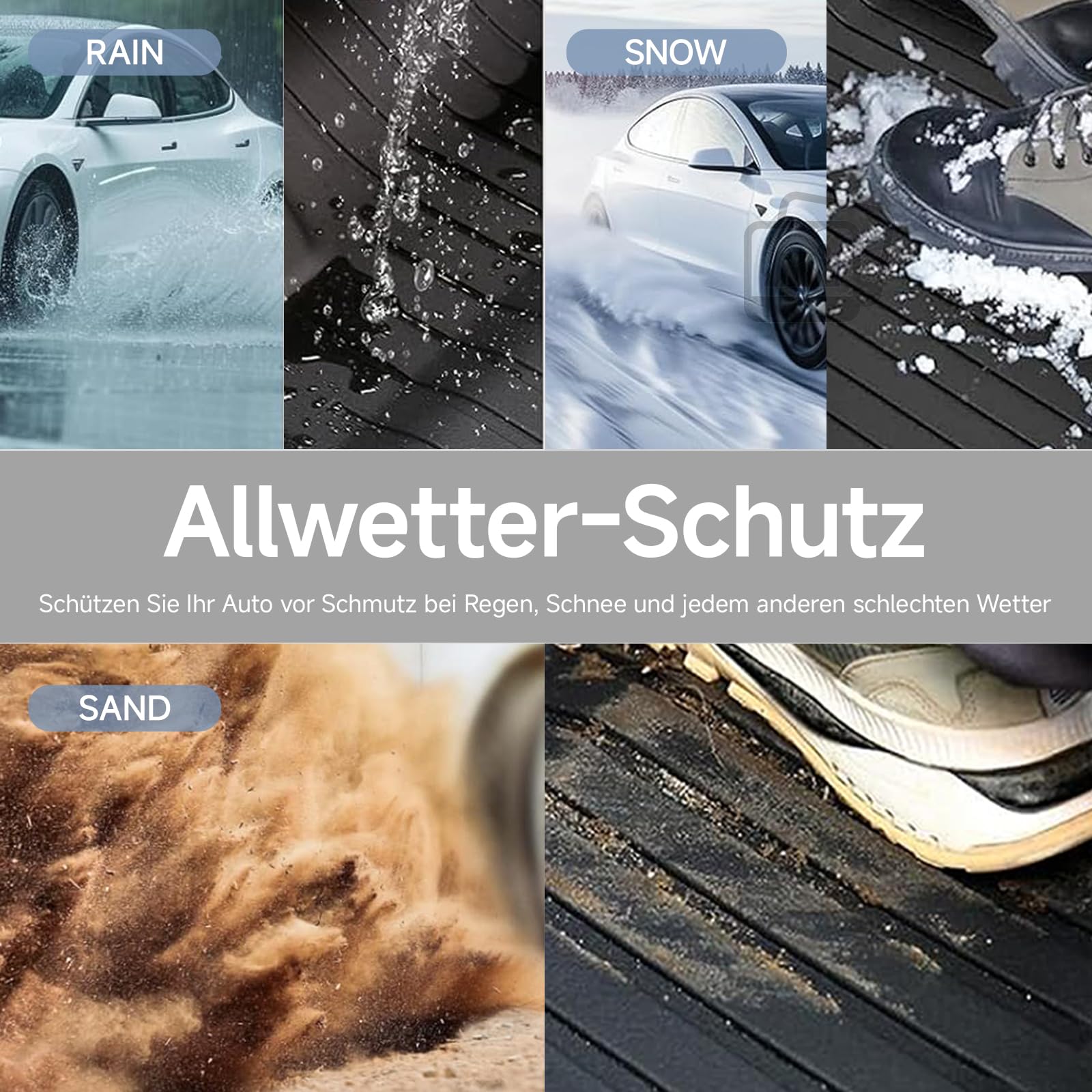 Fußmatten für Tesla Model Y Juniper 2025 2026, mit Teppichen, Kofferraumwanne, 13-teiliges komplettes Set, wetterfest, TPE, wasserdicht, rutschfest, für Tesla Model Y Juniper Zubehör
