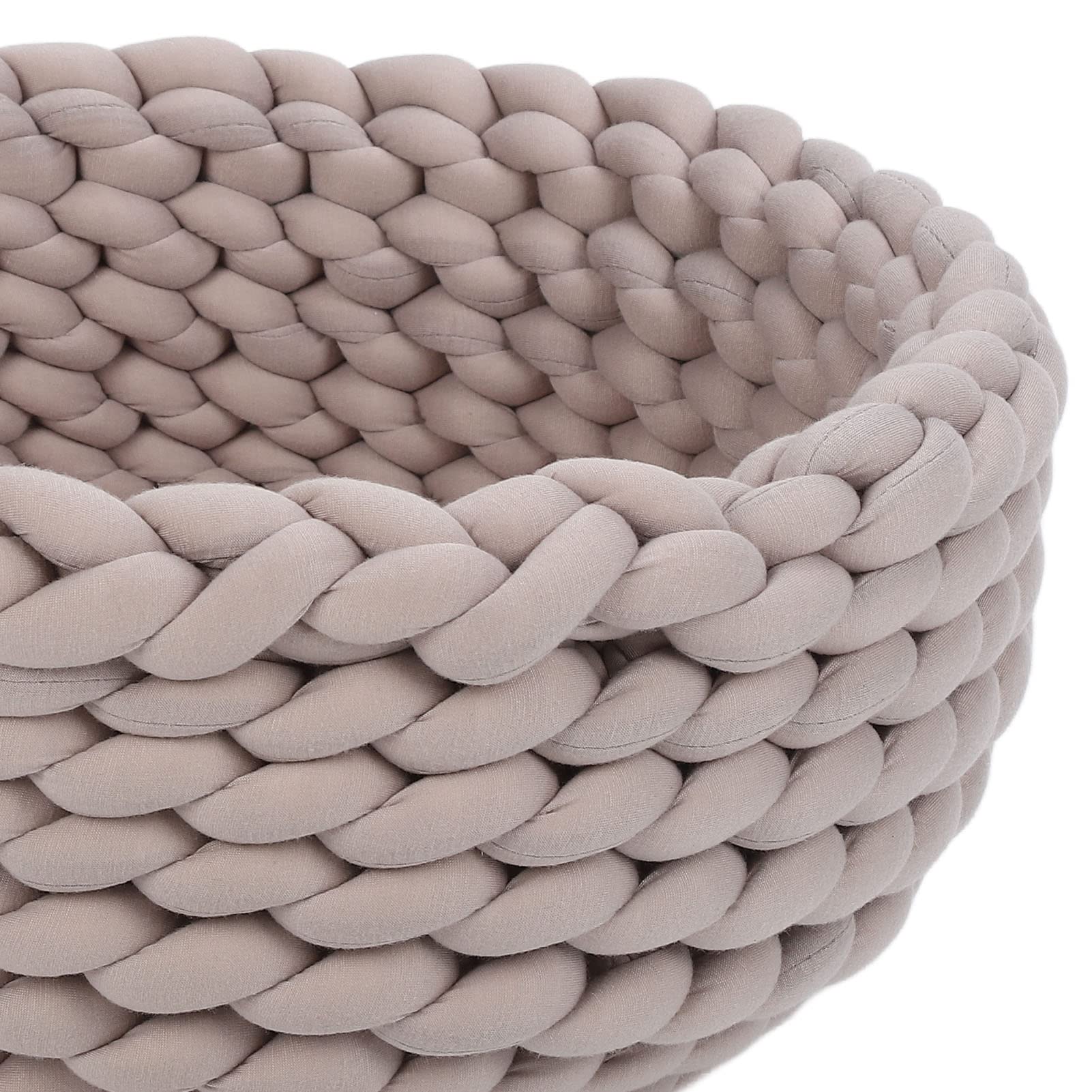 Tyenaza Handgefertigtes Gestricktes Haustierbett, Hochdichtes Hunde-Katzen-Rundpolster, Maschinenwaschbar, Katzenzubehör, Warmes, Gewebtes Katzennest, Gemütlicher Kuschelkorb Für Hunde Und Katzen