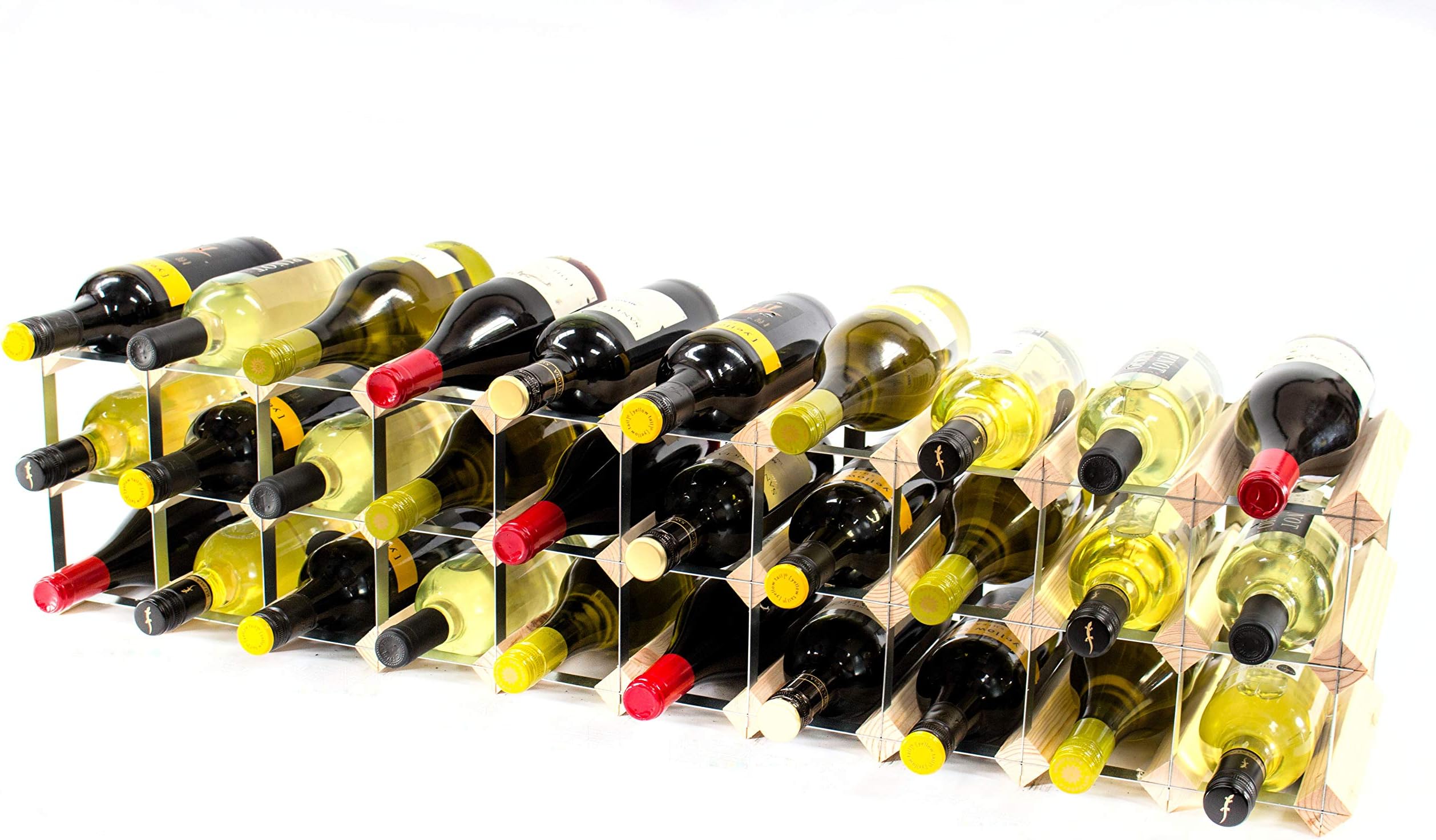 RTA Traditional Wine Rack Fully Assembled, Handsome FSC Natural Pine