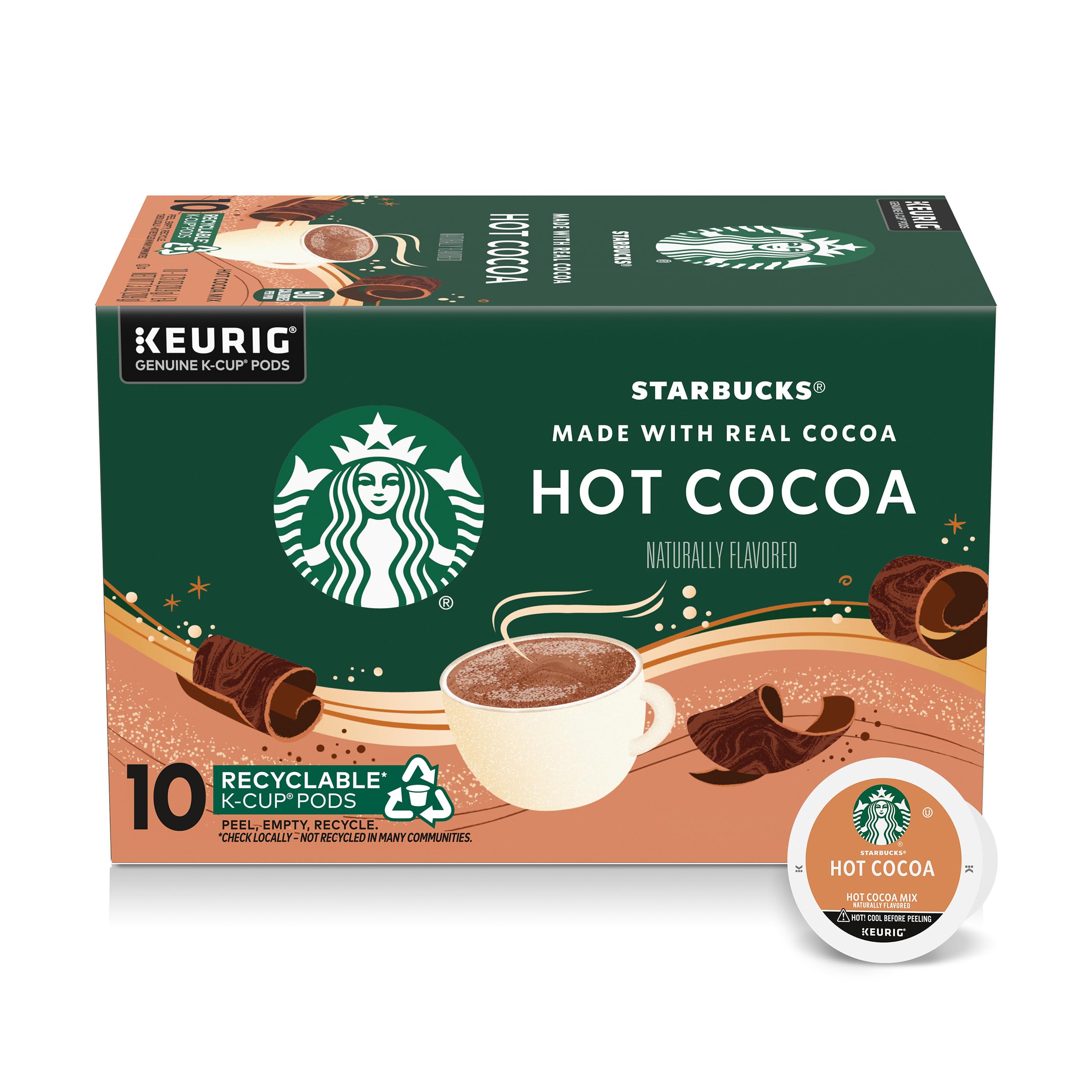Starbucks K-Cup Coffee Pods, Flavored Hot Cocoa, Classic Hot Cocoa, 10 Keurig Pods