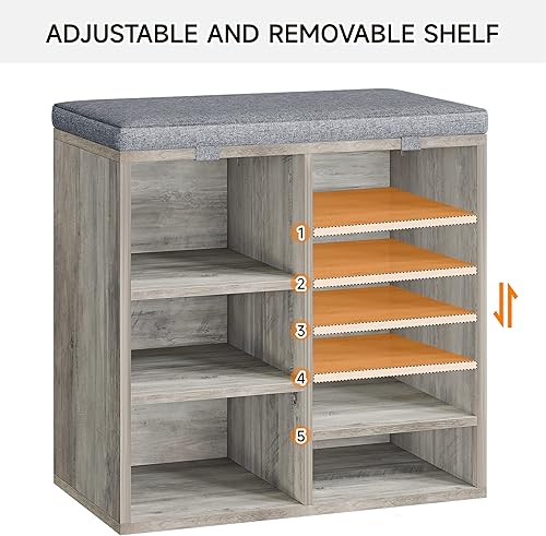 Miniatura 6 de IDEALHOUSE Organizador de almacenamiento de zapatos para entrada, banco de zapatos con cojín de asiento de espuma para pasillo, dormitorio, sala de