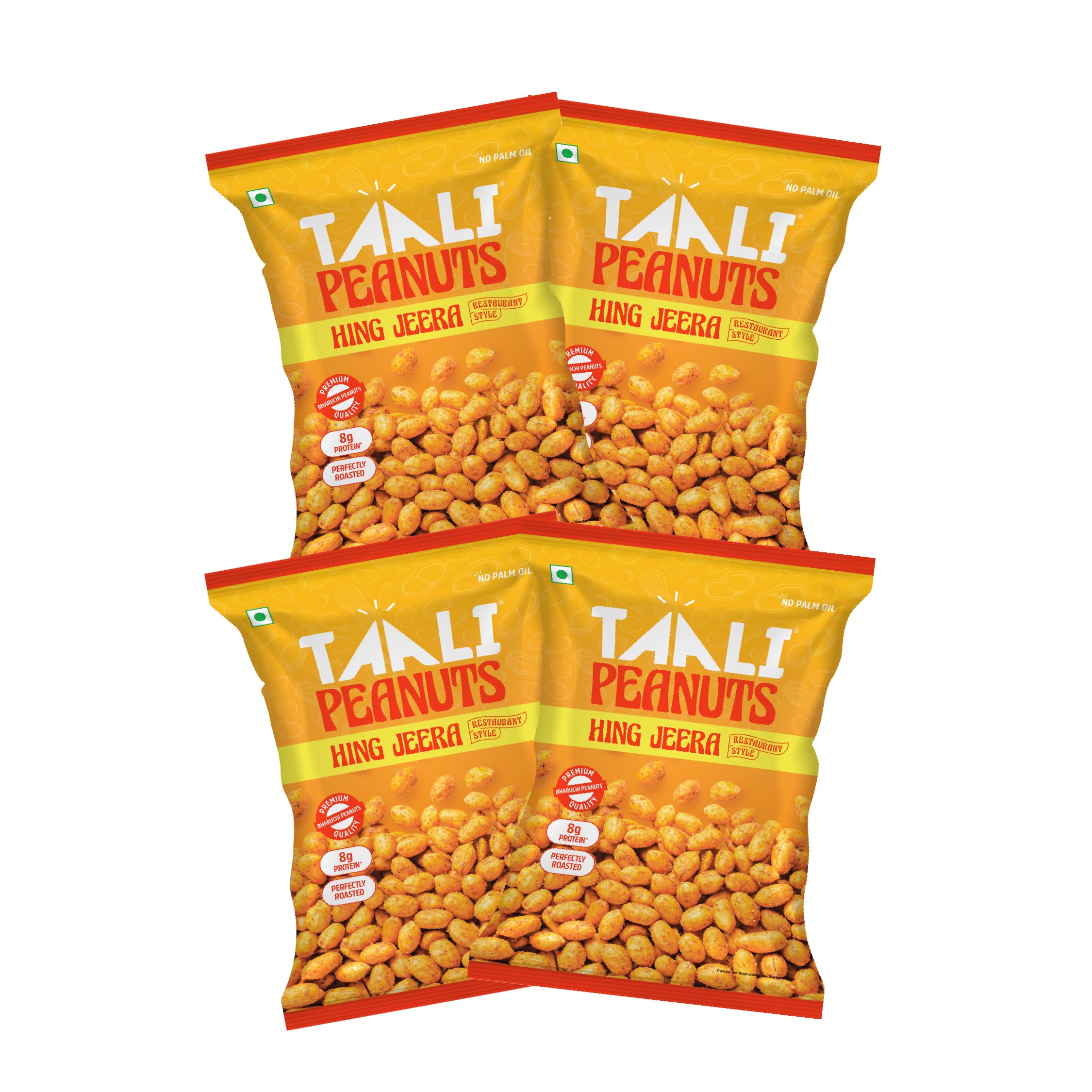 Sponsored Ad - Roasted Peanuts - Hing Jeera |Crunchy Healthy Snacks | No Trans Fat, Gluten free, Roasted Not Fried (Pack of 4 x 140 gms)(weight may vary)