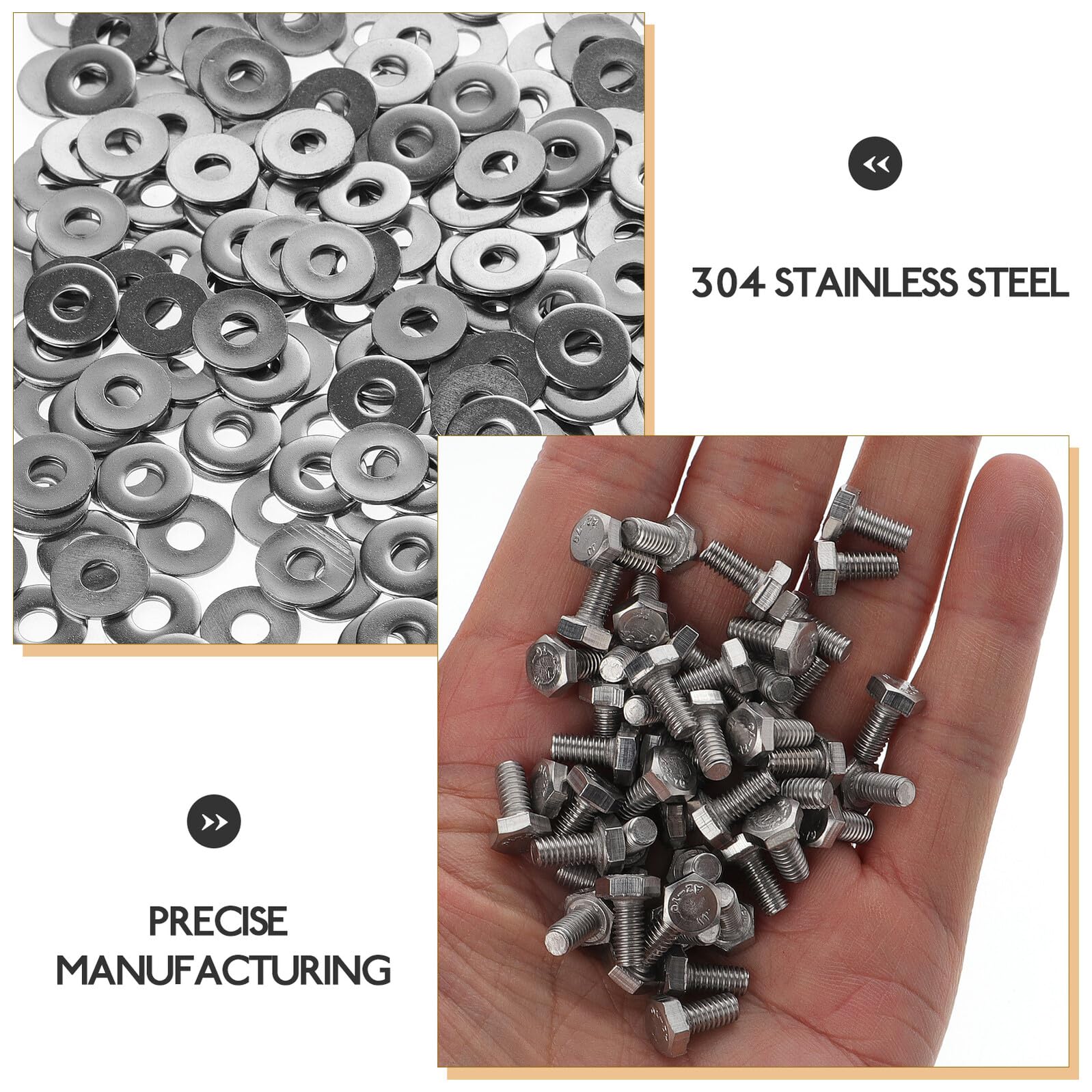 10 set Kit Bulloni Carrello in Acciaio Inox Dadi e Rondelle Resistente per Manubrio Monociclo e Veicoli Sostituzione Facile e Connessione Sicura