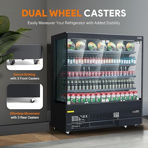 Vista 18 de Wilprep Refrigerador comercial, 22.4 pies cúbicos Refrigerador vertical con pantalla de bebidas con iluminación LED, enfriador comercial de puerta