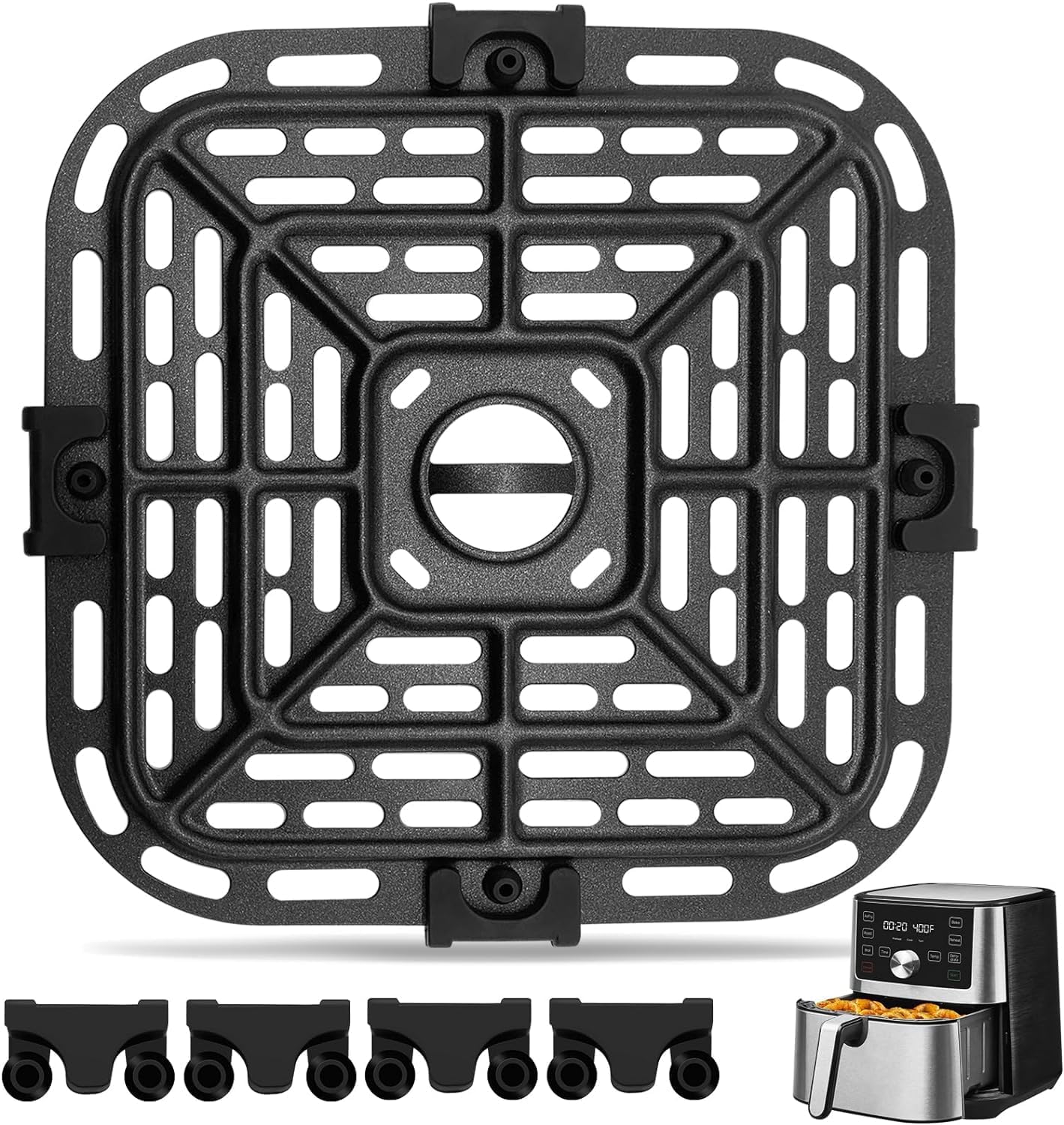 Air fryer Replacement Parts for Instant Pot Vortex Plus 4 Quart 6 in 1 Air Fryer Oven, 7.5”×7.5” Square Food Grade Grill Pan Grill Plate Crisper Plate Accessories Tray Rack Air fryer Replacement Parts for Instant Pot Vortex Plus 4 Quart 6 in 1 Air Fryer Oven, 7.5”×7.5” Square Food Grade Grill Pan Grill Plate Crisper Plate Accessories Tray Rack