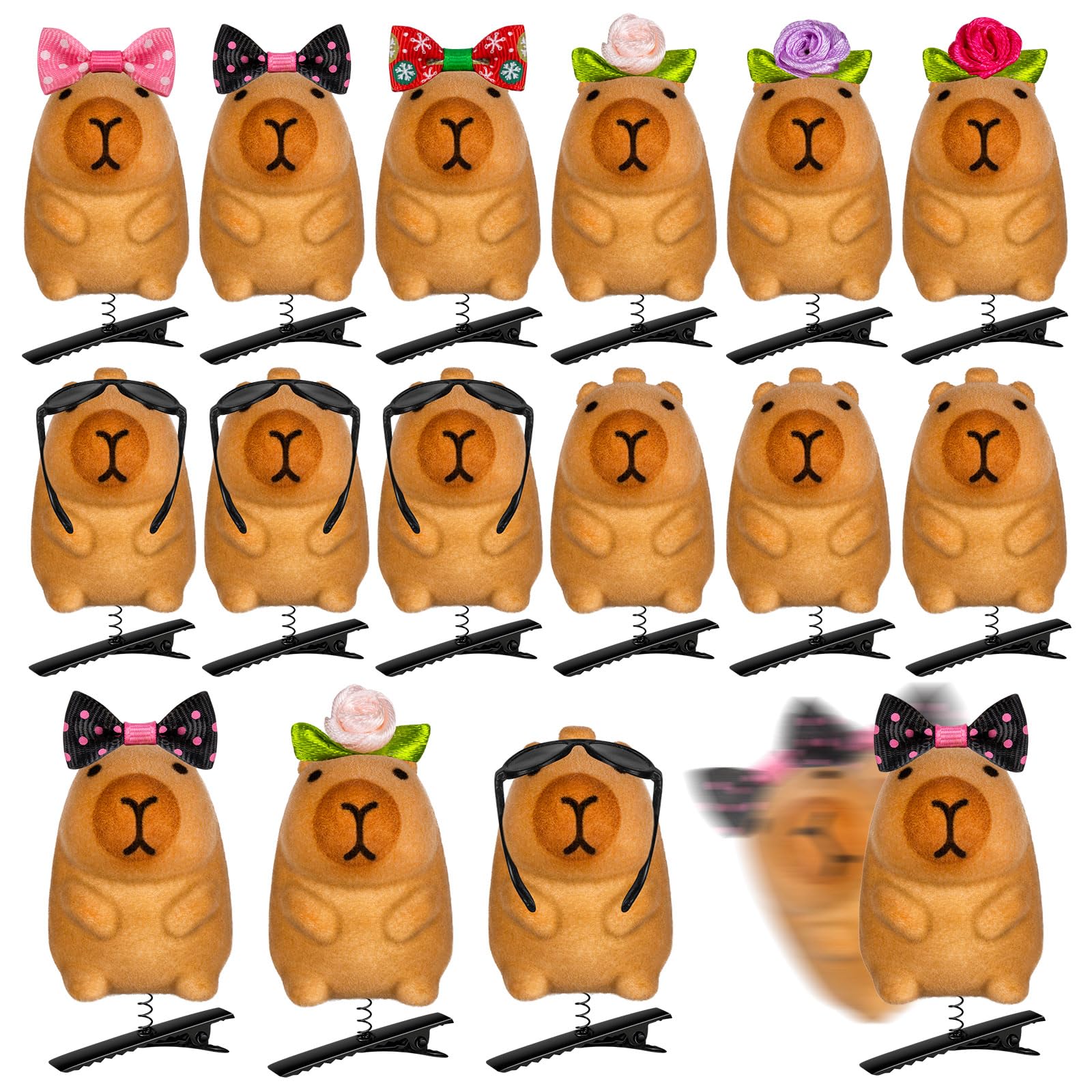 Photo 1 of 12 Pcs Capybara Hair Clips, Cute Capybara Clip for Hair, Festival Rave Sprouts for Womens Party Props Gift