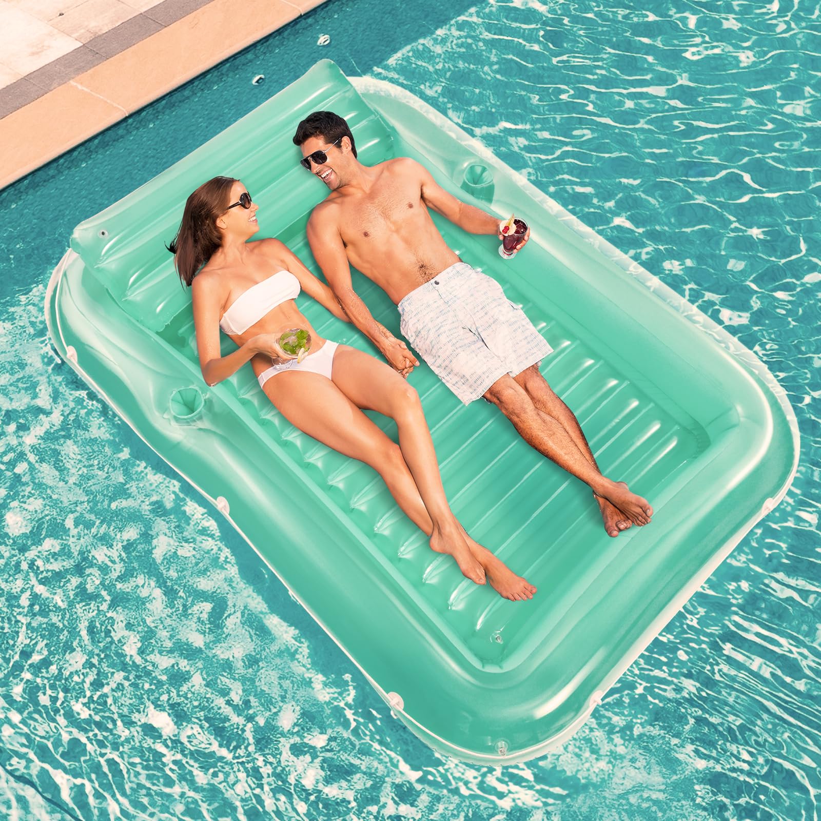 Float Joy Mata basenowa Tanning Pool Nadmuchiwane Basen Pływające Dla Dorosłych 178 x 114 cm Mata Plażowa Hamak Nadmuchiwany Basen