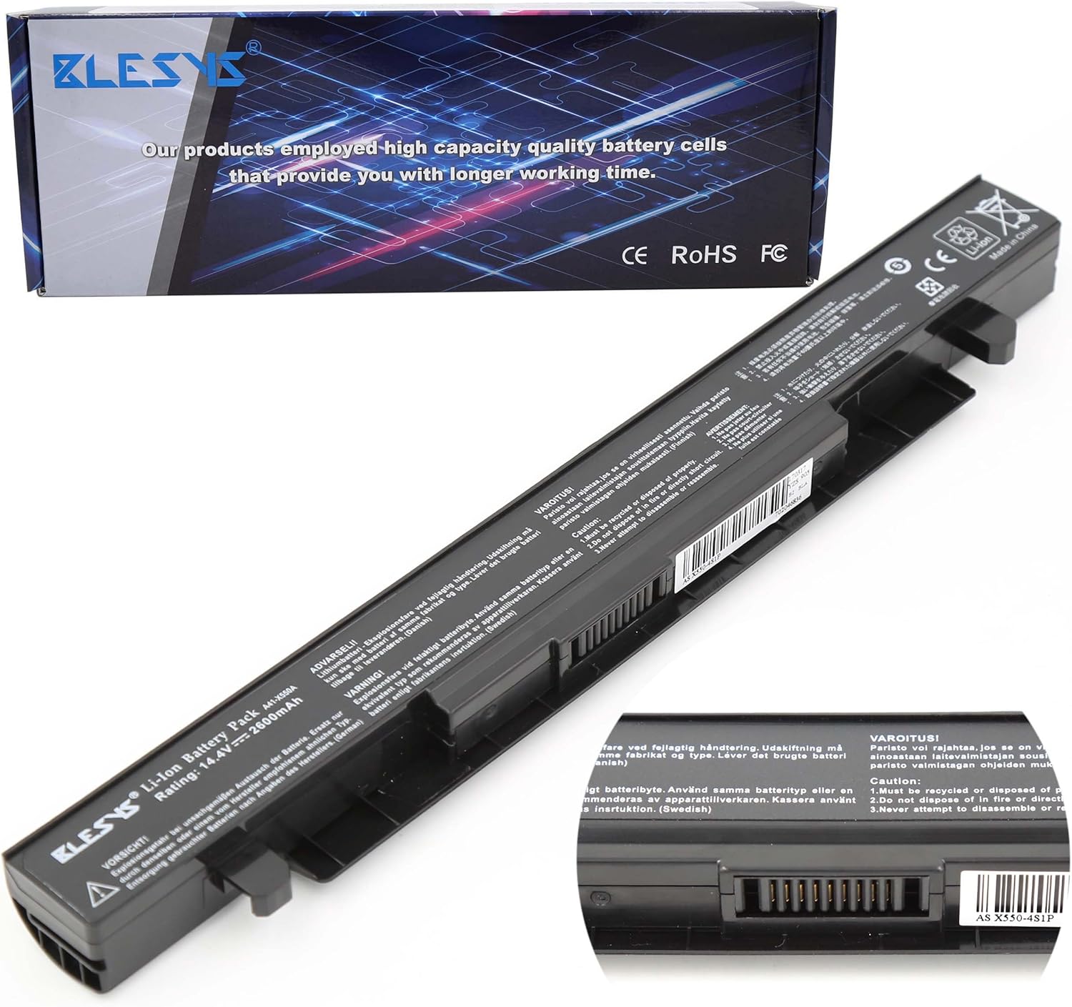 BLESYS 2200mAh A41X550A Laptop Battery for ASUS X550C X550 X550CA