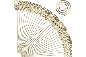 H&W 4.7''L Golden Ring Loop Wire Place Card Holder