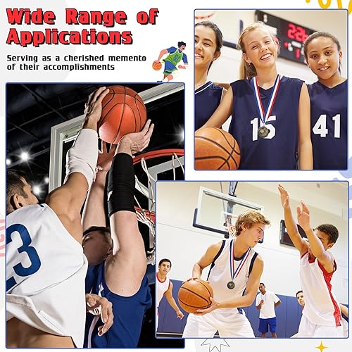 Miniatura 6 de RoundFunny 12 medallas de premio, medallas de oro, estilo olímpico, premios de oro para competiciones deportivas, fiestas, 2 pulgadas