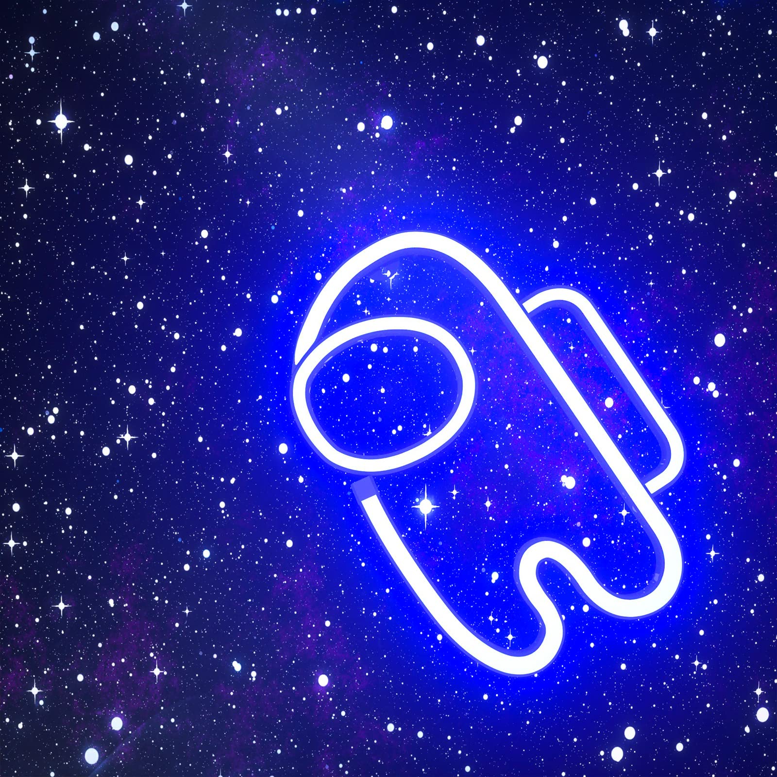 Among Us Neon Party Supplies - Blue Neon Lights Signs for Wall Decor - USB/Batteries Powered