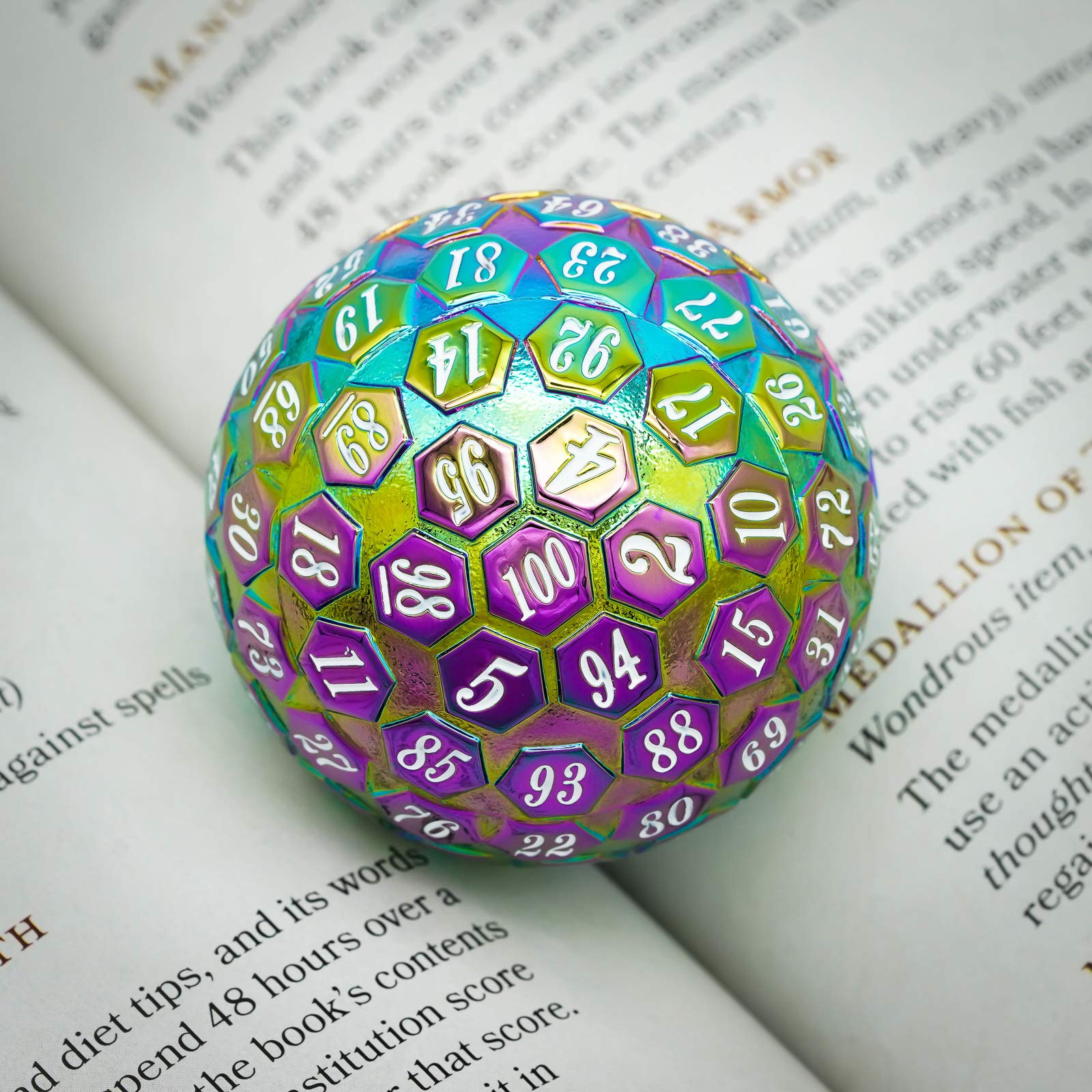Dé Métallique D100 à 100 Faces – Jeu De Rôle (RPG) – Métal Découpé, 5 Cm, 60 G – Pour Collectionneurs Et Joueurs
