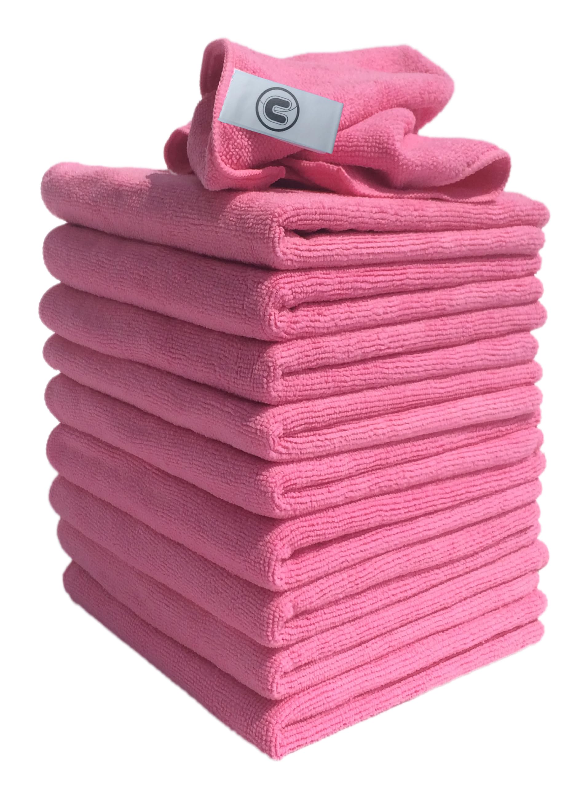 Discounted Cleaning Supplies Professional Large Microfibre Cloths - Pink - Pack Of 10 - Mipc40aqo