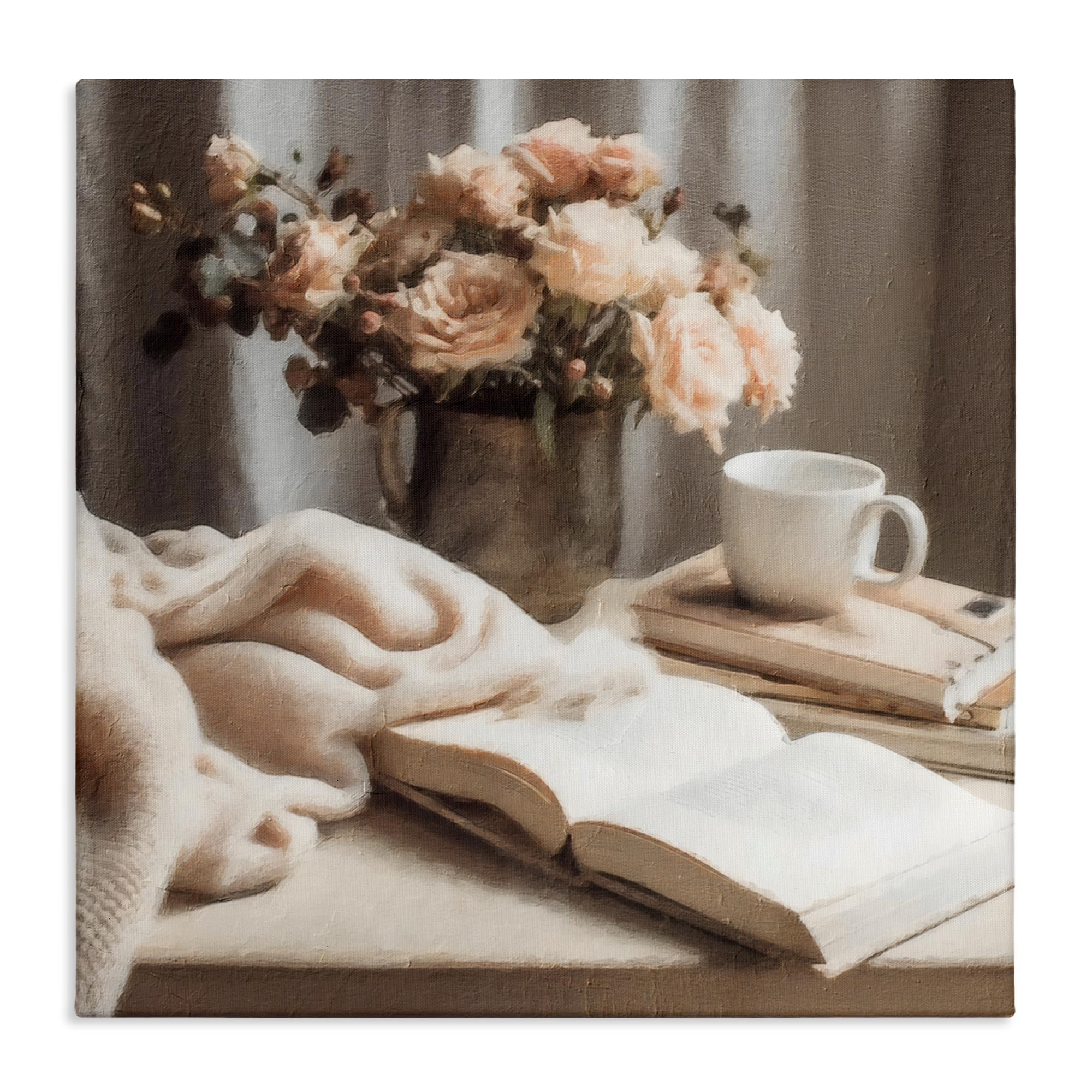 Stupell Industries Unframed Morning Coffee Floral, 36 X 36 Inch Canvas Wall Art