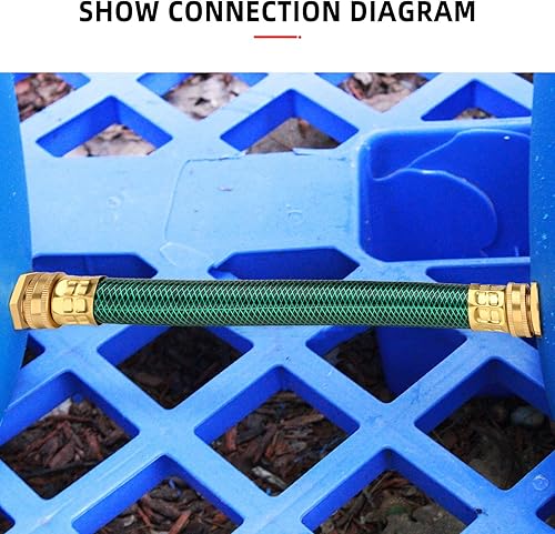 Miniatura 4 de WADEO Kit de conector de barril de lluvia, paquete de 2, kit de enlace de barril de lluvia con dos mangueras de 12 pulgadas y cuatro accesorios de