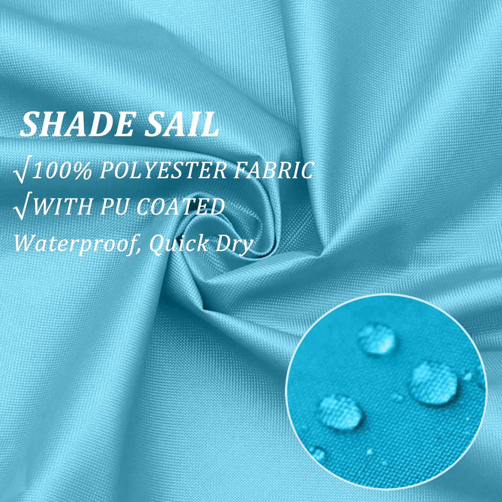Voile D'Ombrage Triangle 3x4x5m, Toile Ombrage avec 3 Corde Libre, Auvent ImperméAble UV Protection, pour Jardin Terrasse ExtéRieur, avec Anneaux D+Corde