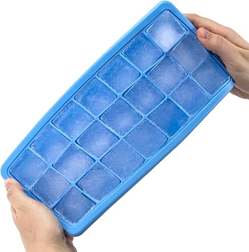 Miniatura 4 de Bandeja para cubitos de hielo de 21 ranuras con tapa, sin BPA, PVC y ftalatos, molde de silicona reutilizable con tapa antiderrames Kÿchen