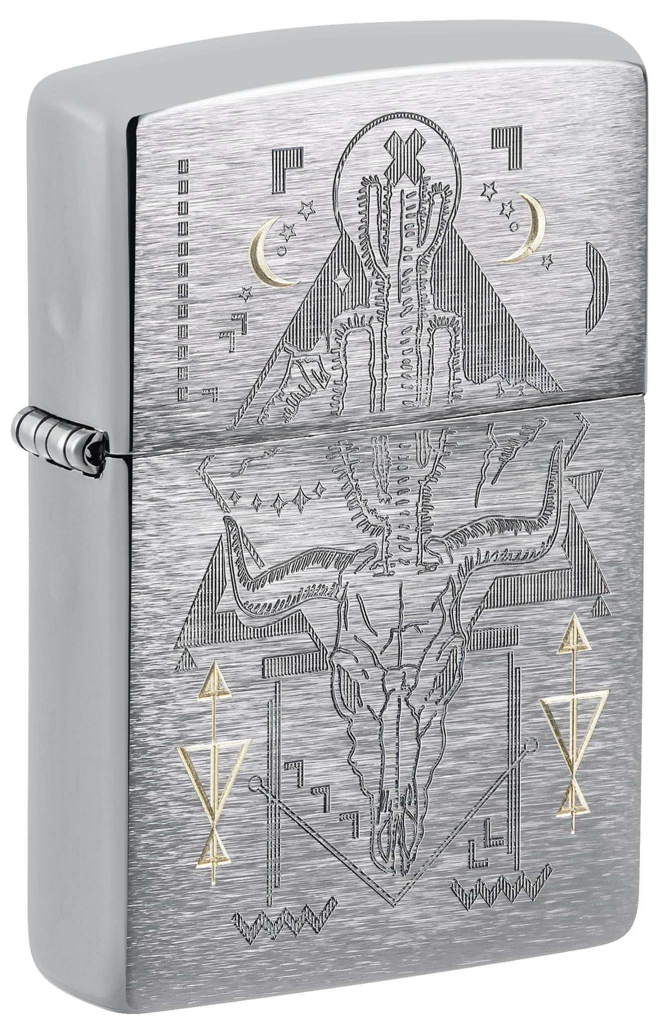 Zippo Windproof Lighter, Treasure Bond Auto Design – Brushed Chrome, Auto Two Tone – Refillable, Reusable, Windproof Design – Comes in Gift Box – Made in USA