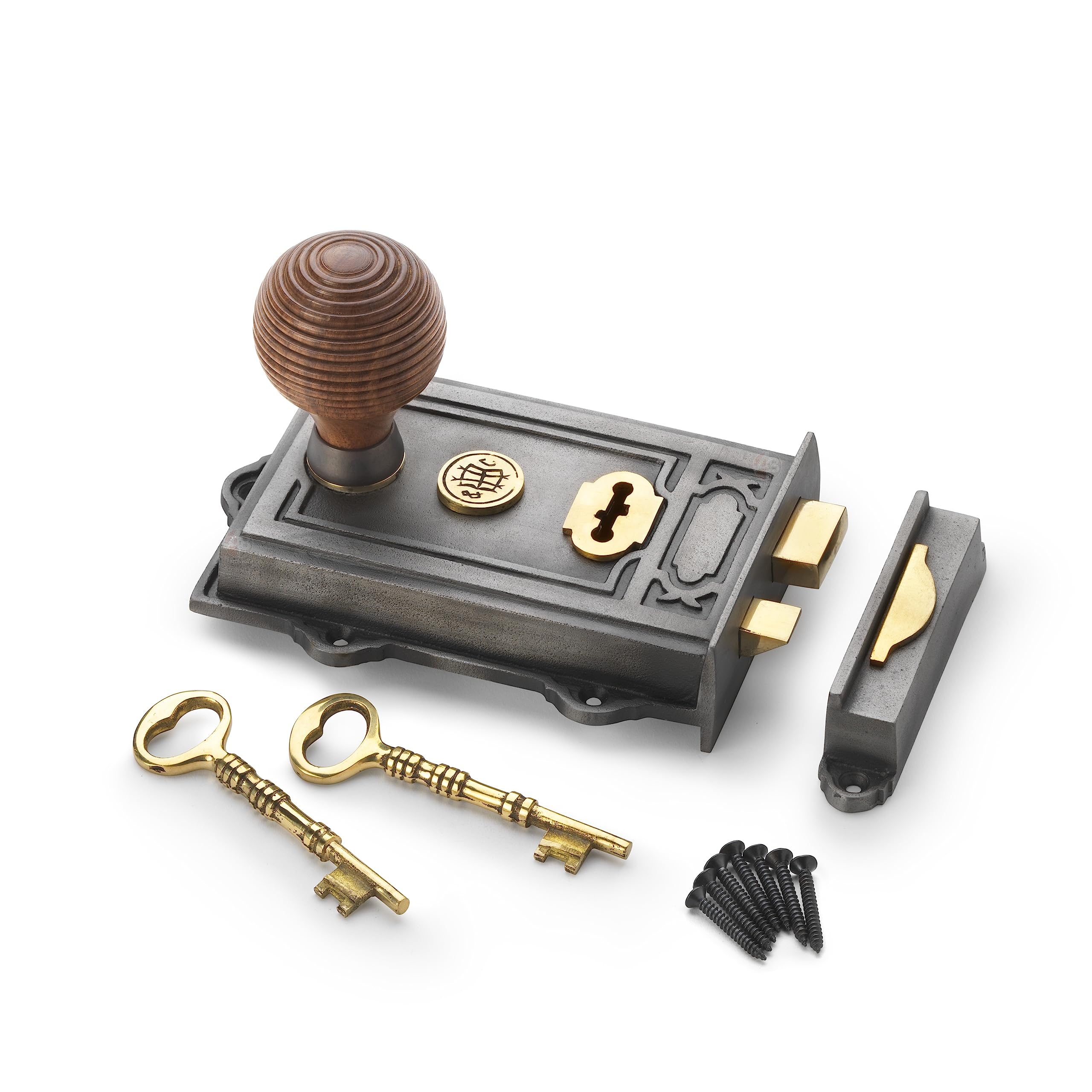 Ab Hardware Pewter Cast Iron Davenport Rim Lock Rosewood Matt Antique Brass Beehive Door Knobs