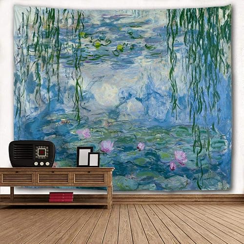 WIHVE - Tapiz para colgar en la pared, de diseño floral bohemio, hippie, psicodélico, étnico, decorativo, de tela para dormitorio, decoración del