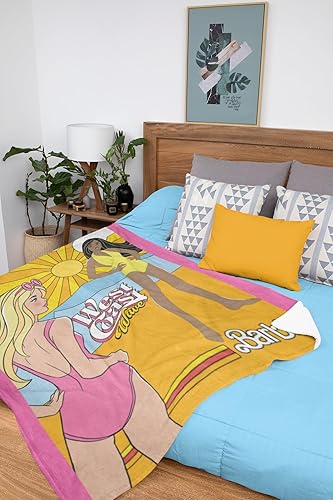Miniatura 2 de INTIMO Mattel Barbie West Coast Wave Beach Nikki - Manta de felpa suave para pared