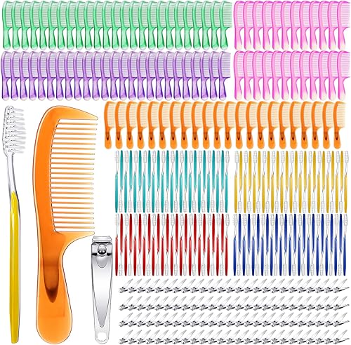 300 cepillos de dientes desechables a granel y cortaúñas de acero inoxidable para personas sin hogar, envueltos individualmente, cepillos de dientes