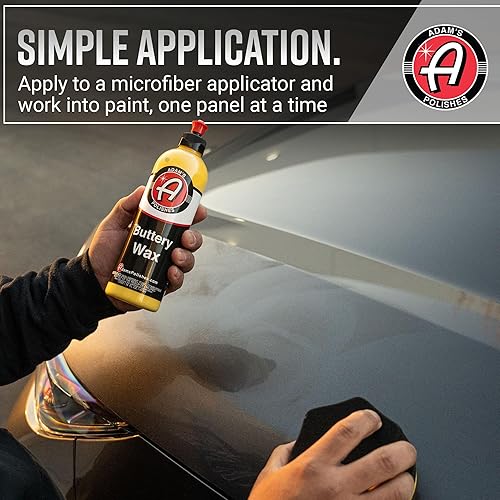 Miniatura 3 de Adam's Buttery - Kit de cera de carnauba pura para detallar el automóvil, cera húmeda líquida después del lavado del coche para brillo, brillo y