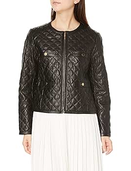 グレースコンチネンタル　キルティング配色レザージャケット キルティング配色レザージャケット （ノーカラージャケット