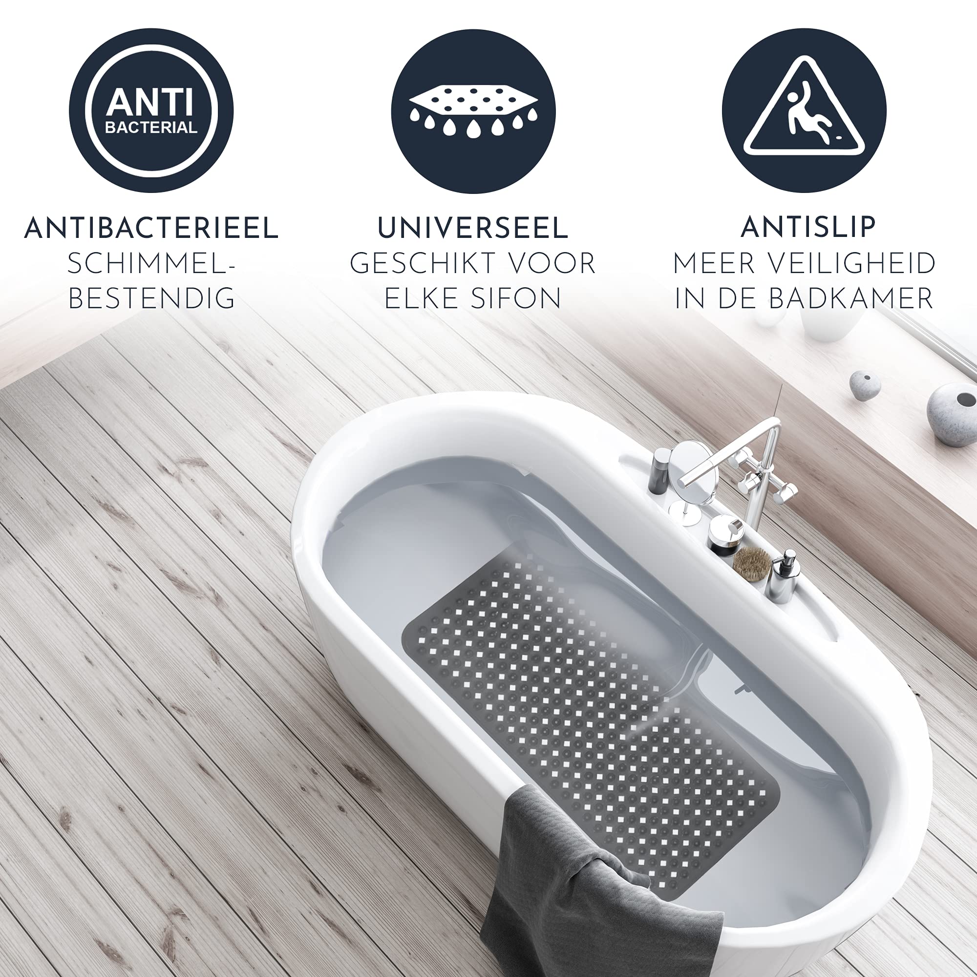 Homerella Non-Slip Bath Mat - Safe & Dry -2