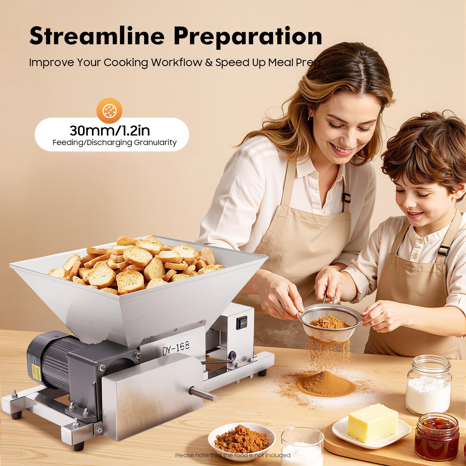 4L Elektrische Obstmühle Maischemühle,60W Motor, 44 lbs/h Kapazität | Levkitch Traubenmühle Obsthäcksler Brot Zerkleinerungsmaschine,Obstpresse für Mahlen von Obst Brot und braunem Zucker